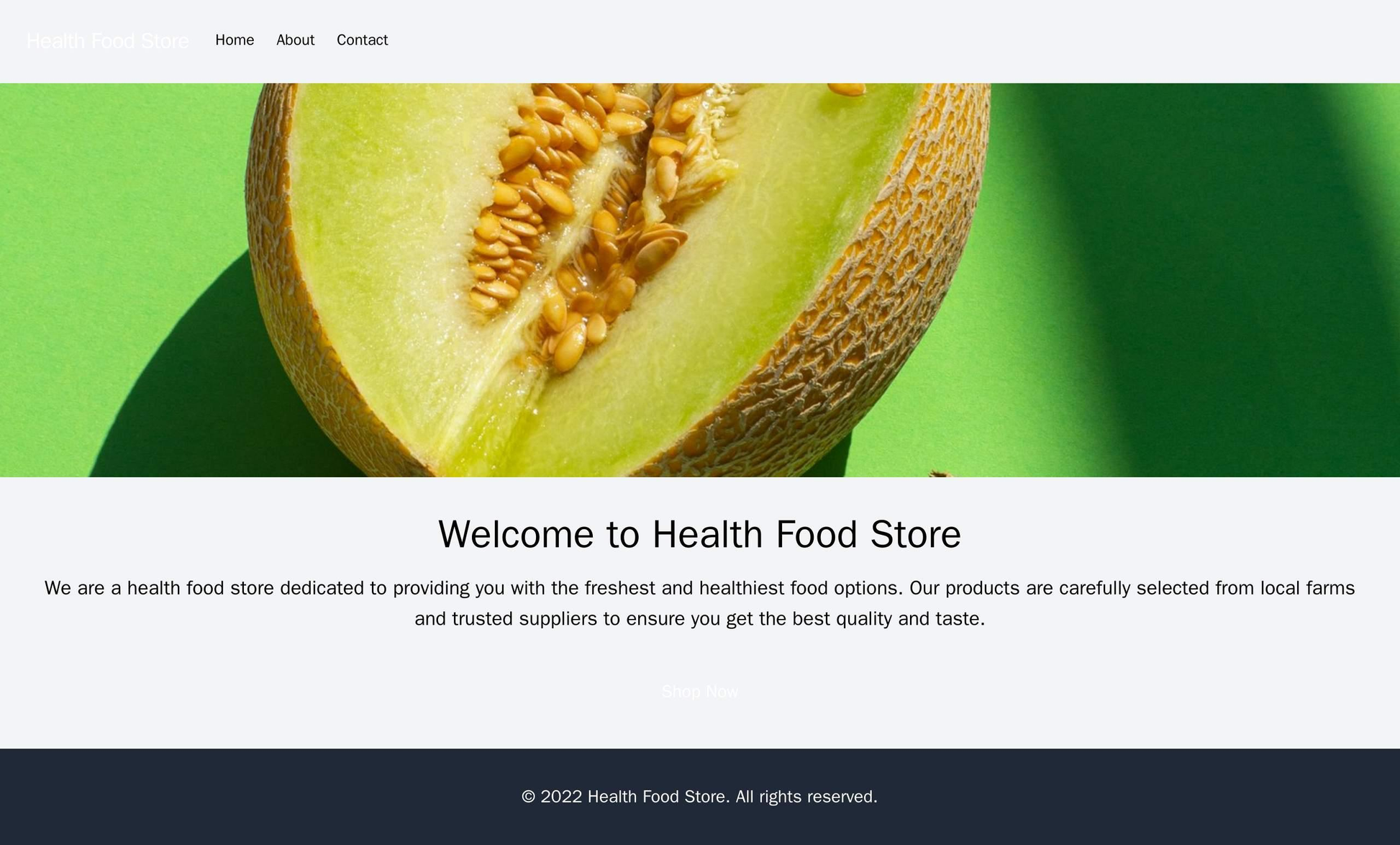 Health Food Store: A bright and healthy design with a large header image showcasing fresh fruits and vegetables, and a c Web Template 1301