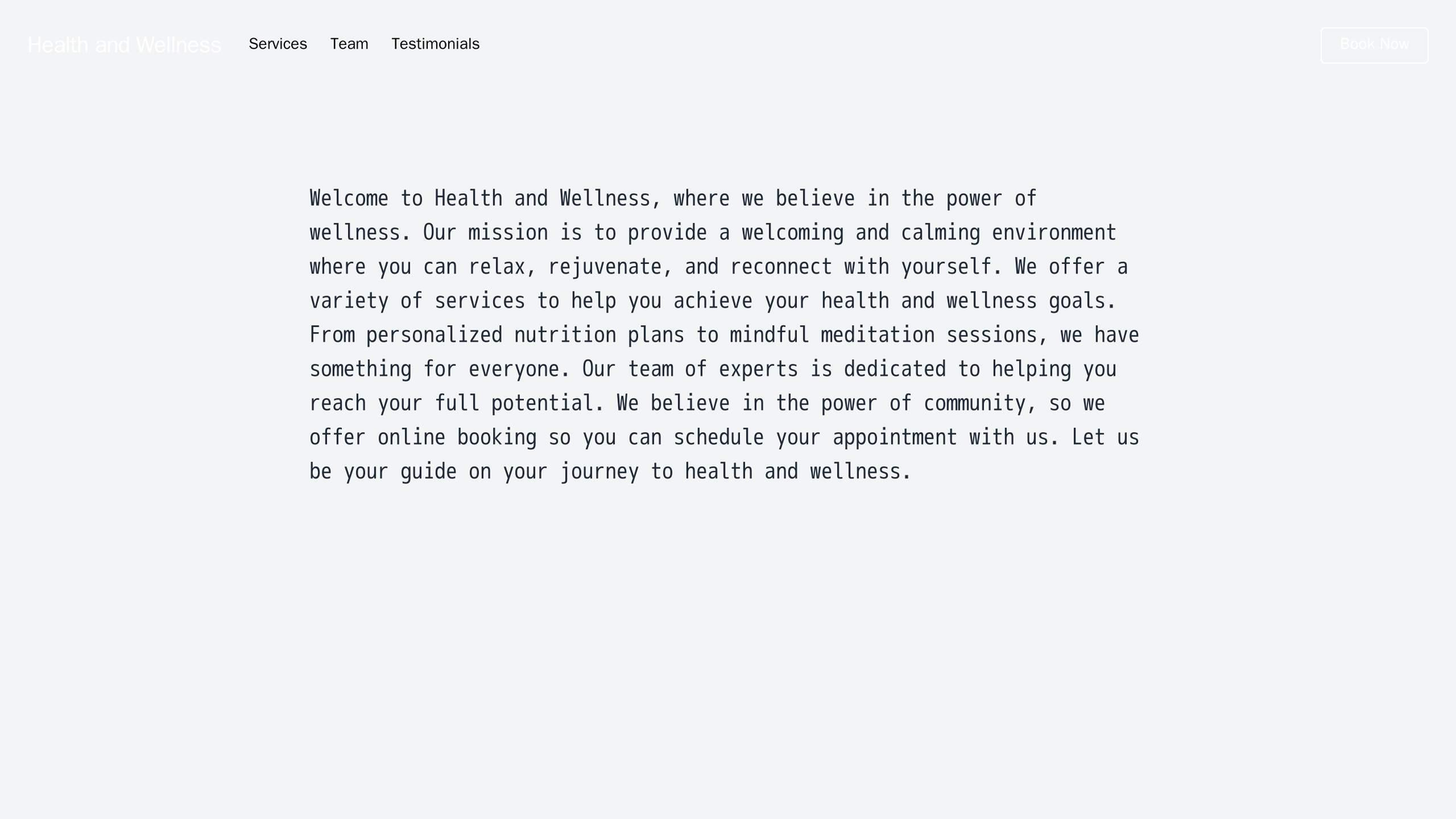 Health and Wellness: A welcoming and calming design with a left navbar, a full-screen header image with a CTA button, a  Web Template 423