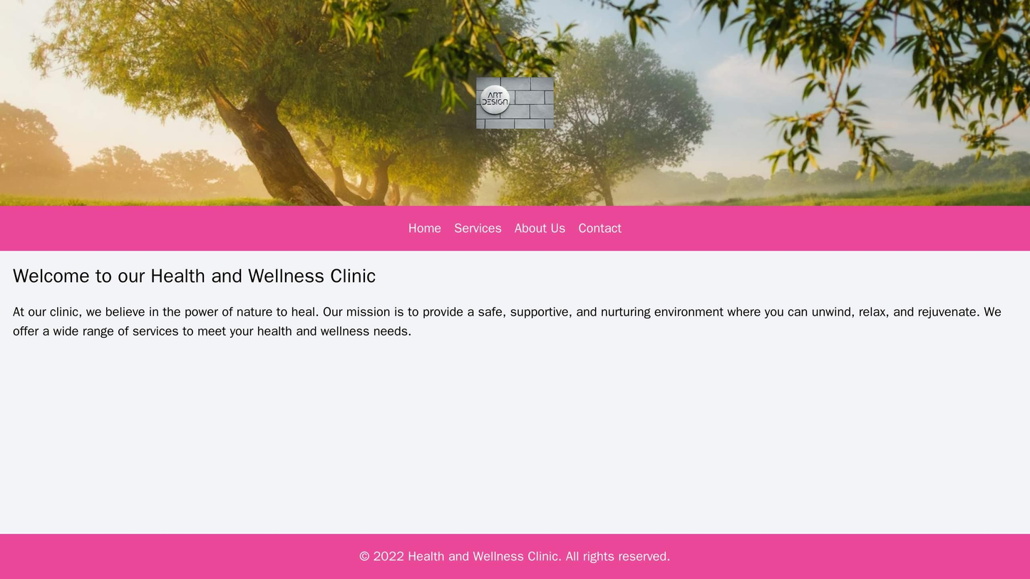 Health and Wellness Clinic: A clean and calming design with a full-width background image of a natural setting. The logo Web Template 47