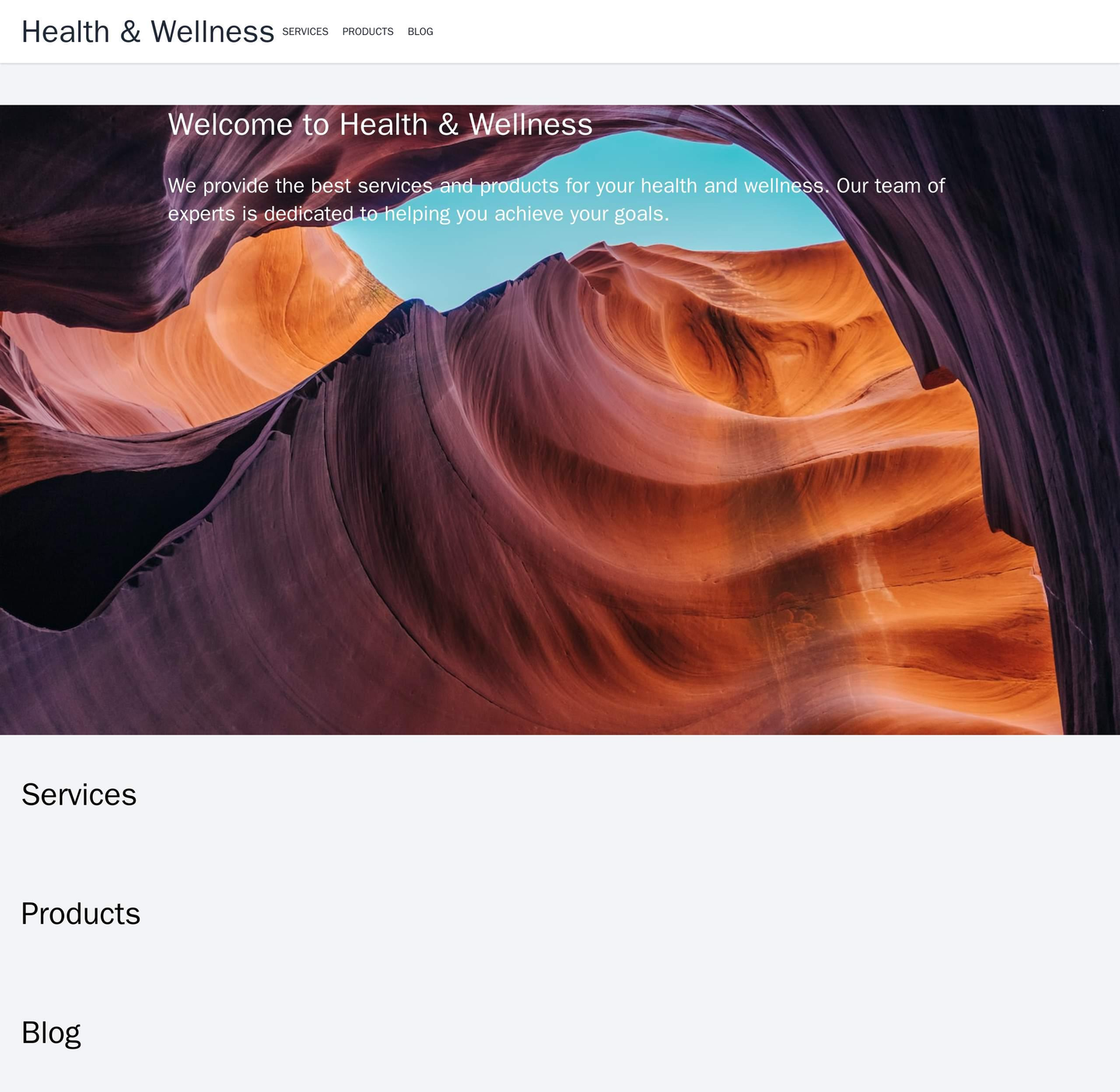 Health and Wellness Site: A full-width background image of a nature scene with a sticky header featuring a clean logo an Web Template 1140