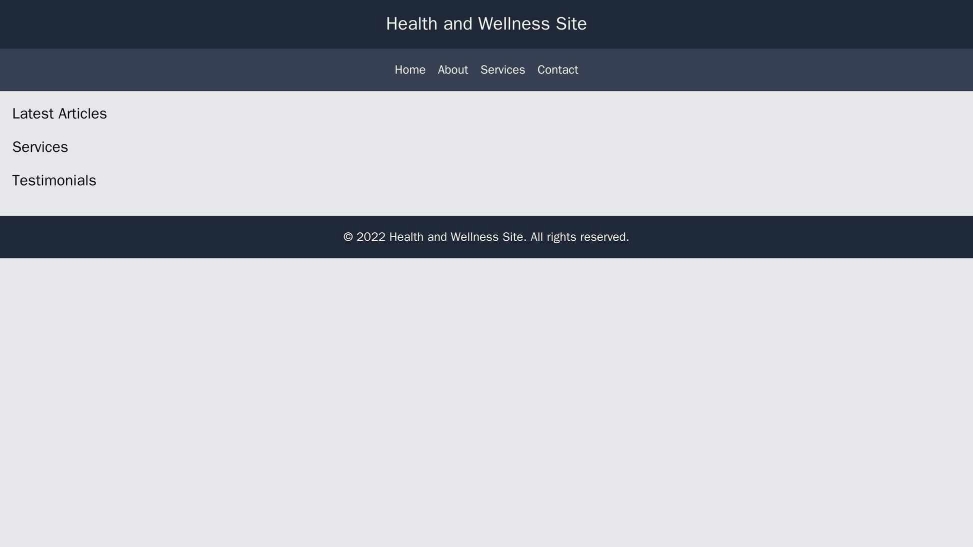 Health and Wellness Site: A full-width header image showcasing a healthy lifestyle, a centered logo, a top navigation ba Web Template 807