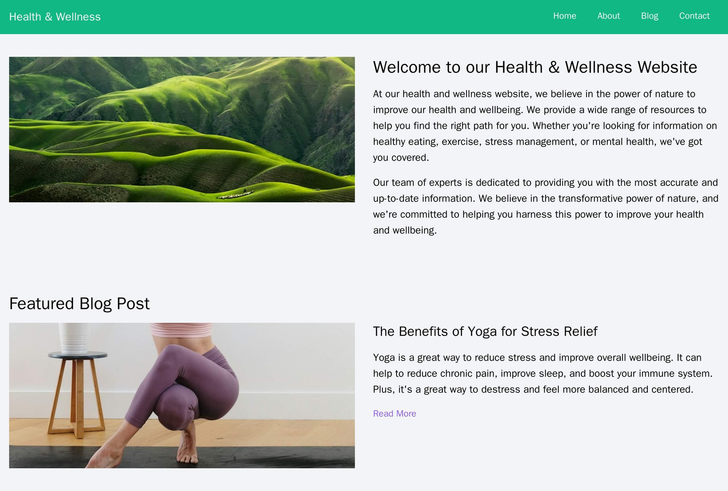 Health and Wellness Website: A calming and natural design with a large banner image of a serene landscape. Navigation is Web Template 1706