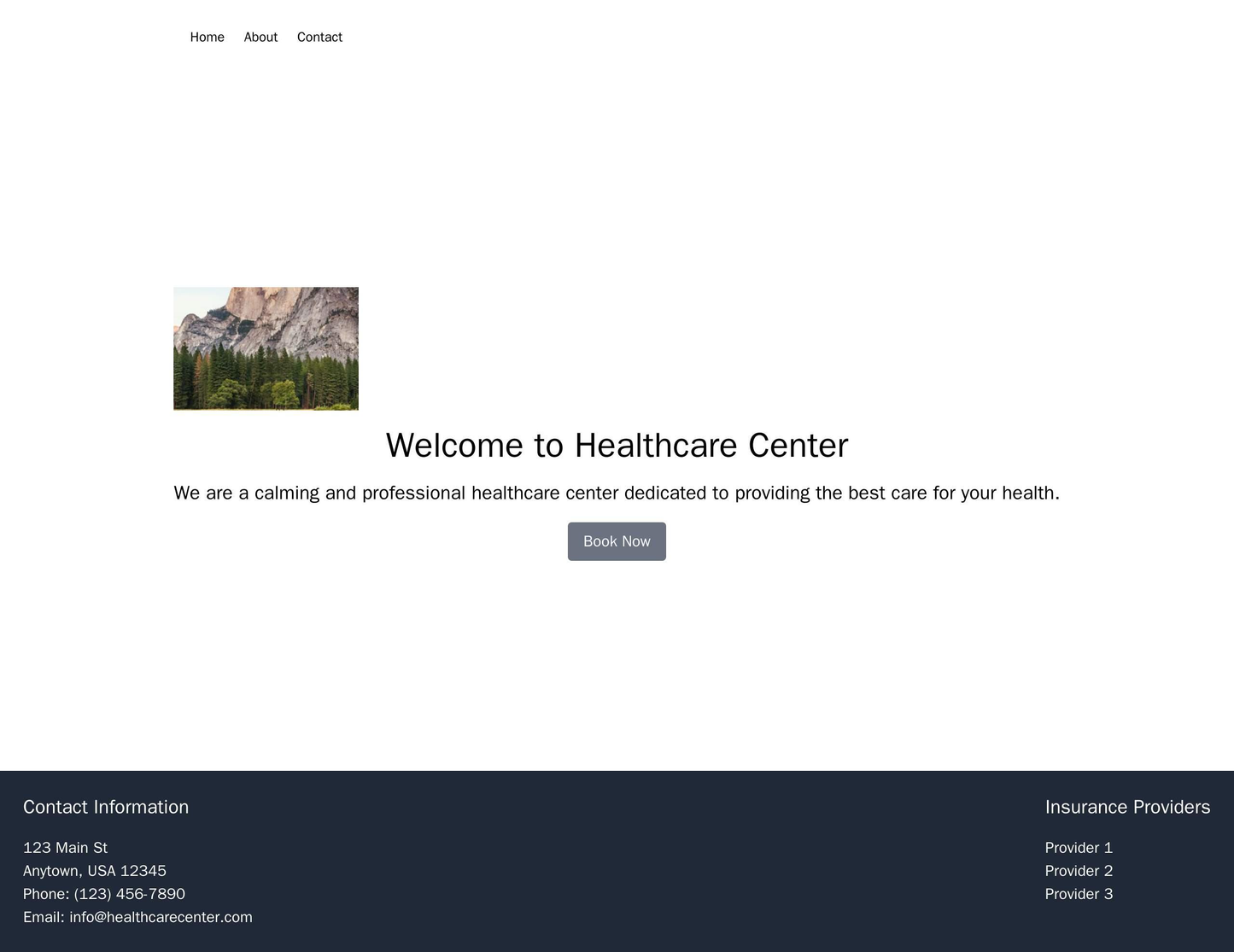 Healthcare Center: A calming and professional design with white space and a large background image of a nature scene. Th Web Template 1618