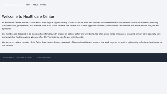 Healthcare Center: A clean and symmetrical design with a large, professional-looking logo at the top, a dropdown navigat Web Template 629