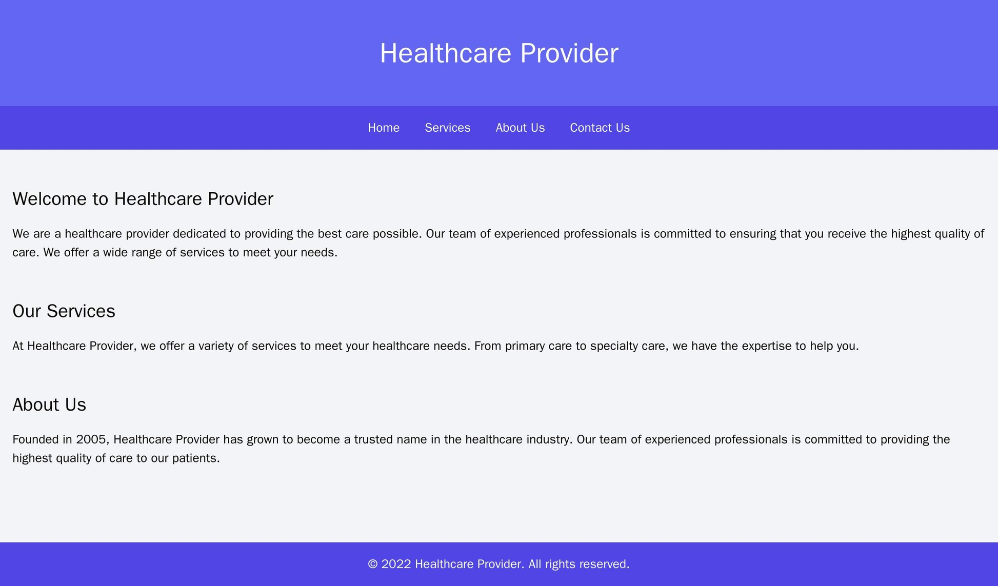 Healthcare Provider: A website design with a calming color palette and a centered logo at the top. The menu is horizonta Web Template 1160