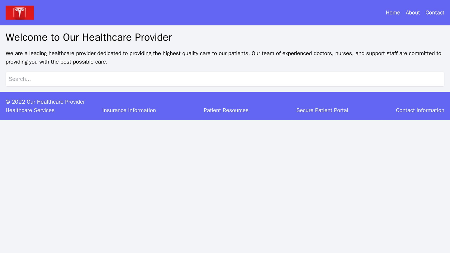 Healthcare Provider: A welcoming and professional design featuring a prominent search bar and a large, centered logo. Th Web Template 1526