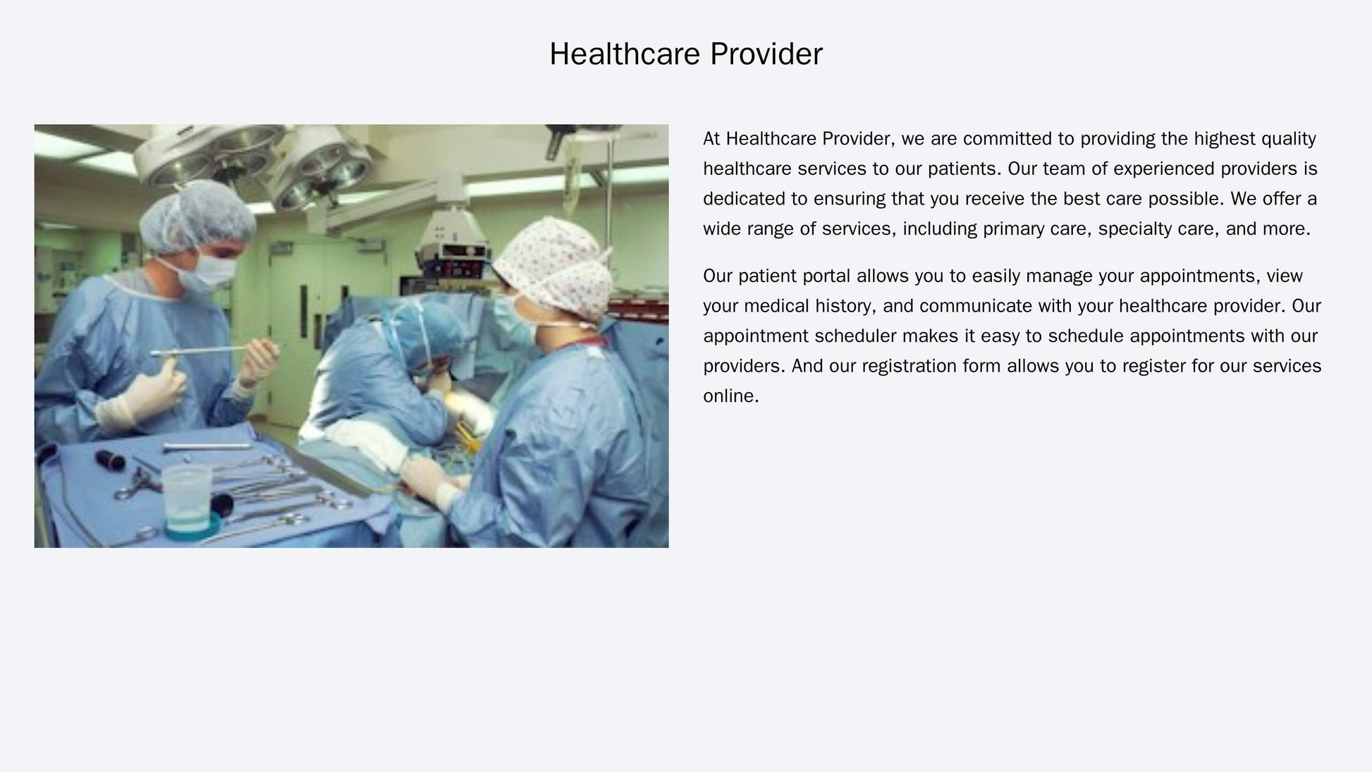 Healthcare Provider: A clean, minimal design featuring a left-aligned patient portal, appointment scheduler, and registr Web Template 1654
