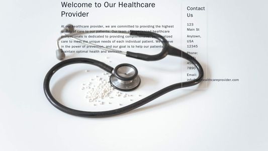 Healthcare Provider: A clean and professional design with a full-width header image and a prominent search bar. A fixed  Web Template 1747