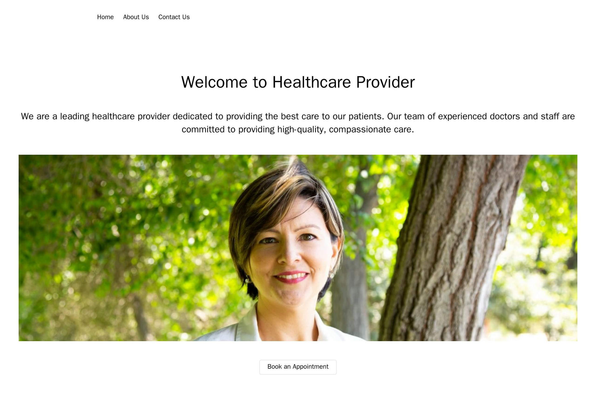 Healthcare Provider: A clean, friendly design with a centered logo, a horizontal navigation menu at the top, and a full- Web Template 1824