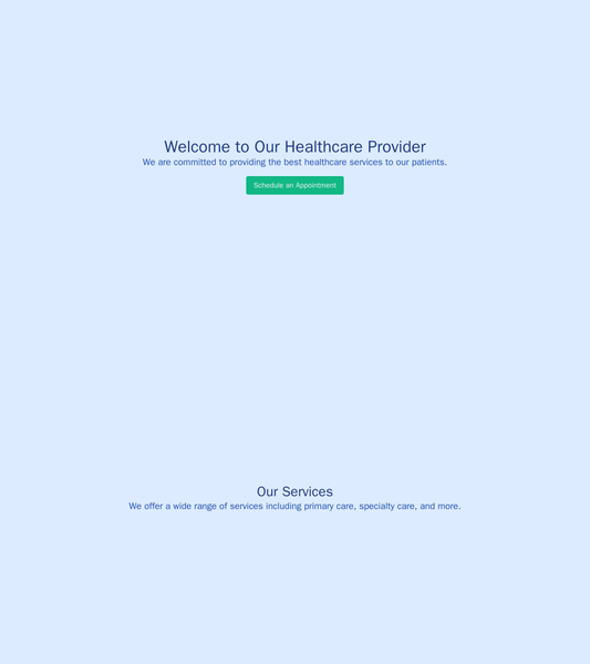 Healthcare Provider: A single-page design with a full-width hero image featuring a smiling doctor and a call-to-action b Web Template 1995