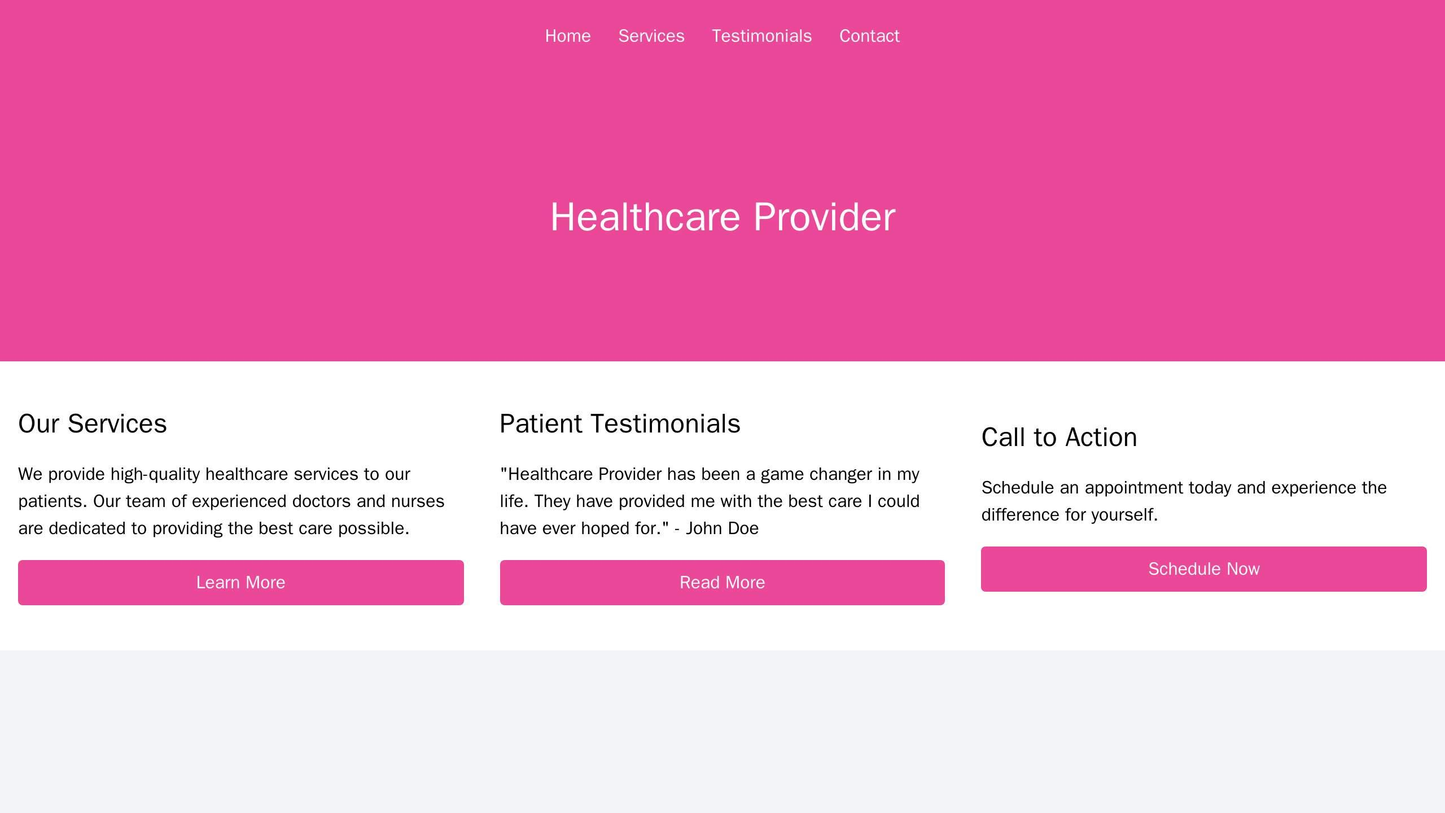 Healthcare Provider: A calming and professional design with a horizontal main navigation menu, a centered logo, and a th Web Template 458