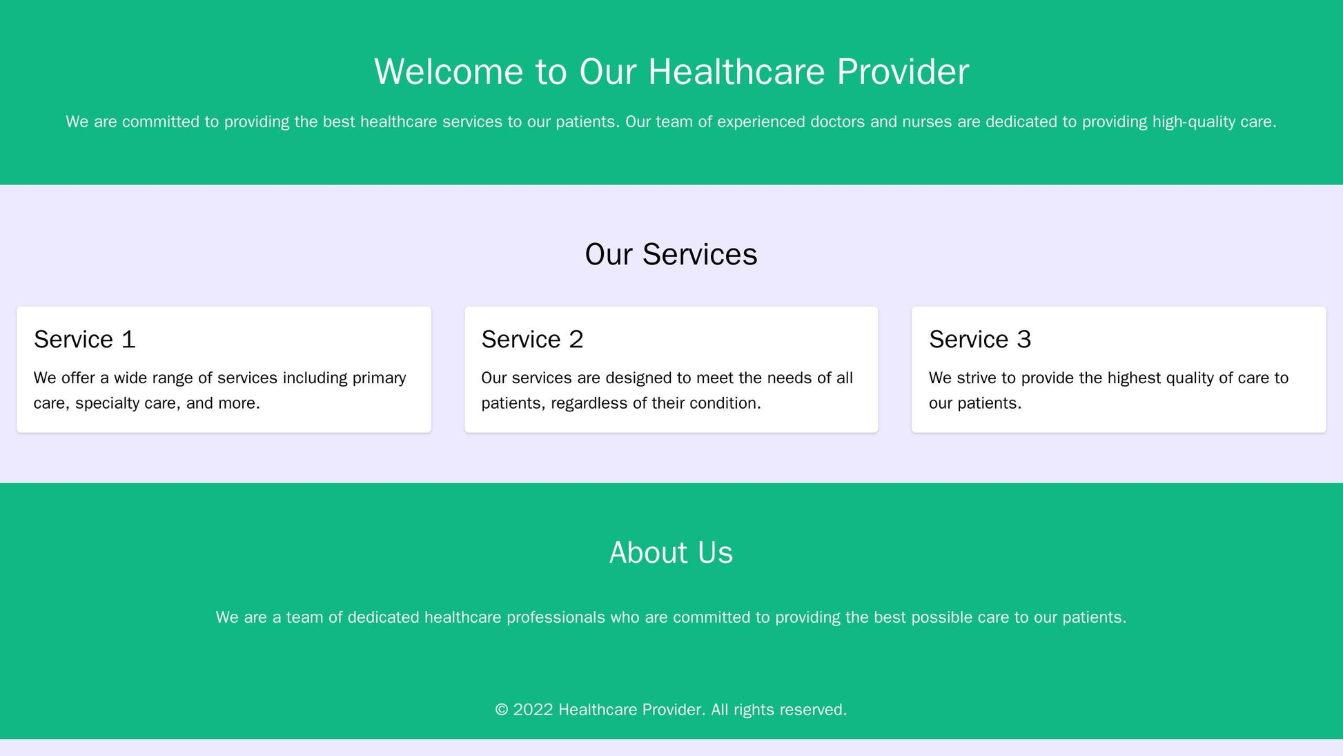 Healthcare Provider: A clean, modern layout with a prominent search function and clear sections for Services, Patient In Web Template 591