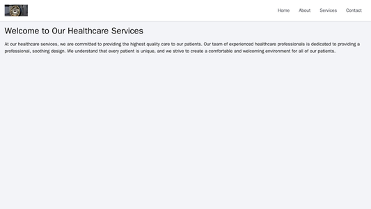 Healthcare Services: A professional, soothing design with a header containing a logo on the left, a navigation menu on t Web Template 1038