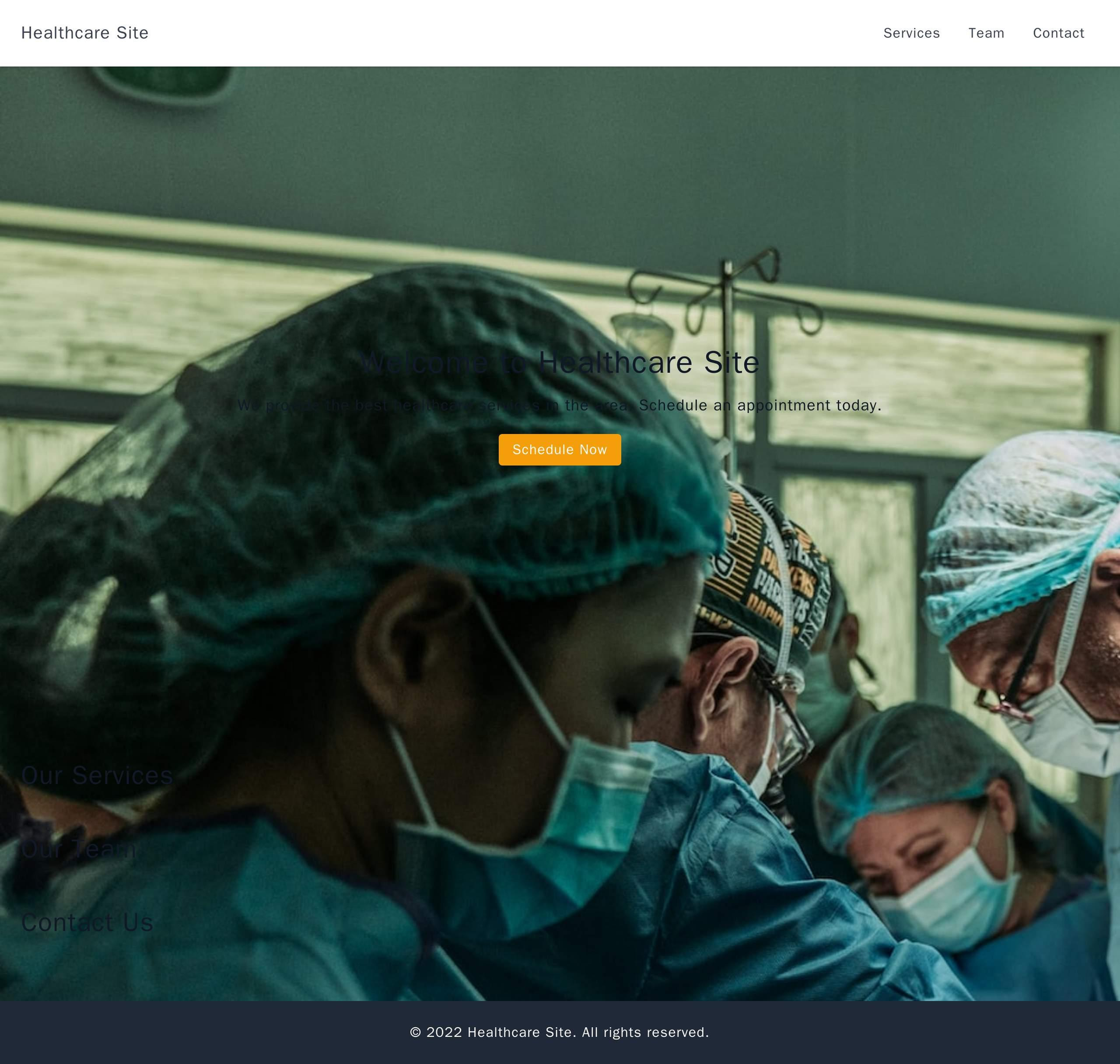 Healthcare Site: A hero image with a call-to-action for scheduling an appointment or a call, a clean layout with a clear Web Template 181