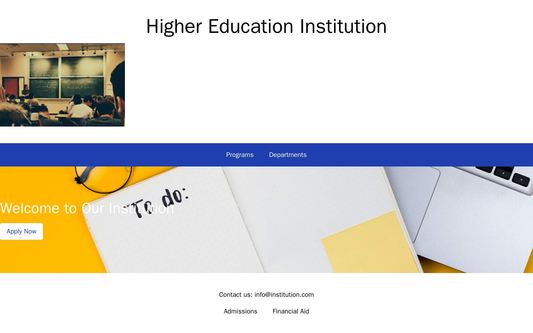 Higher Education Institution Site: A simple yet academic design with a header featuring the institution's name and a cen Web Template 1123