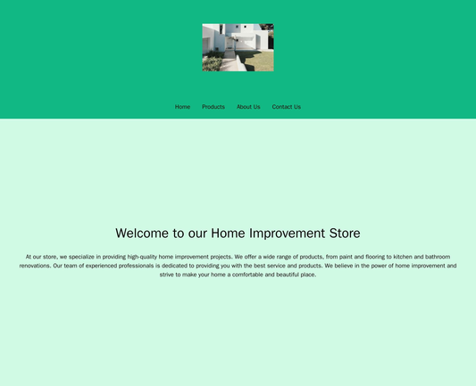 Home Improvement Store: A functional design with a large, centrally positioned logo and a clear, easy-to-use navigation  Web Template 1643