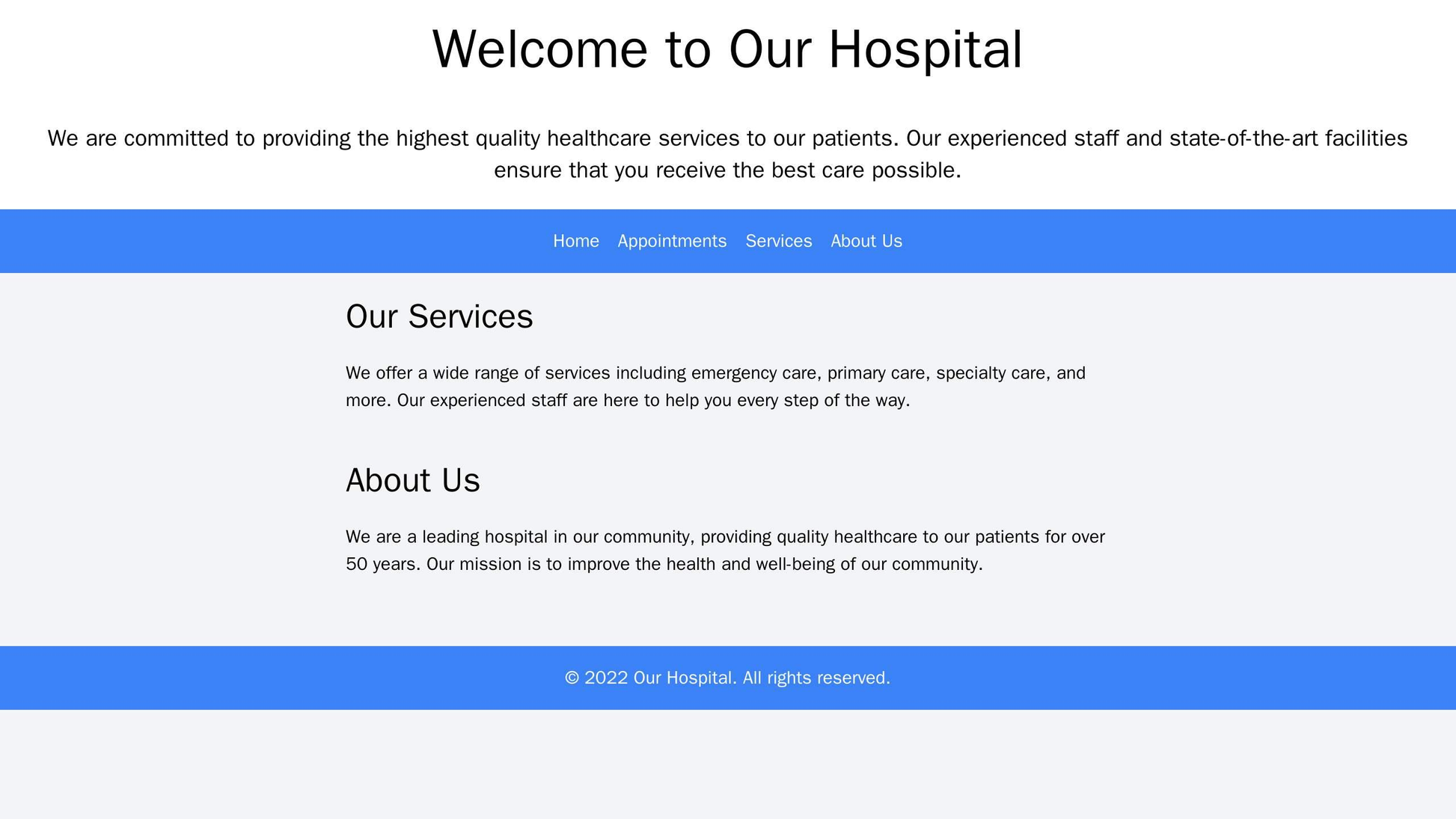 Hospital Website: A clean and professional design with patient testimonials featured in a rotating banner on the homepag Web Template 784