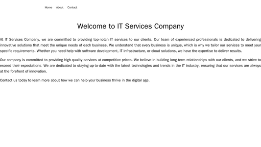 IT Services Company: Minimalist design with a centered logo, a top navigation menu, a light color palette, and clean lin Web Template 1895