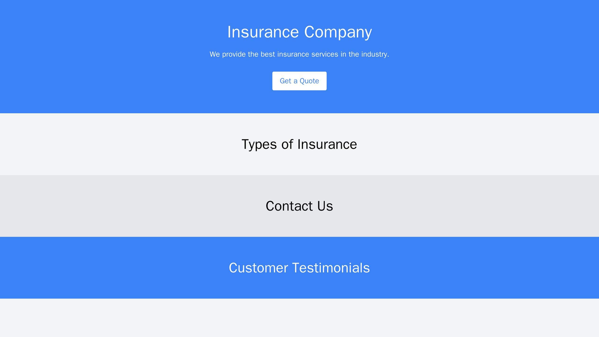 Insurance Company Website: A simple and clean design, with a header featuring the company name and logo, and a clear cal Web Template 1729