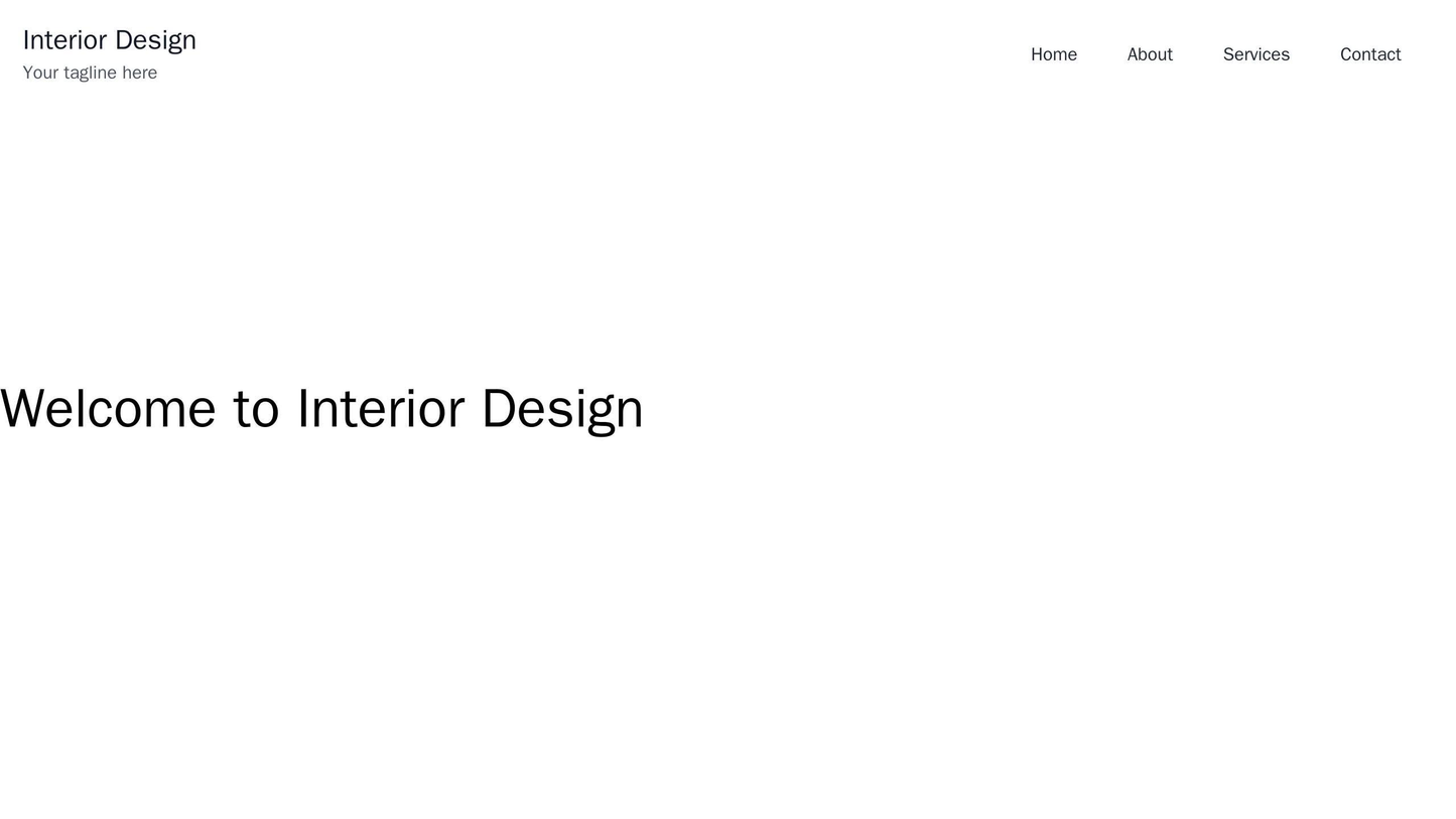 Interior Design: A one-page vertical scrolling site with a fixed header, which includes a logo and a navigation bar. The Web Template 1363