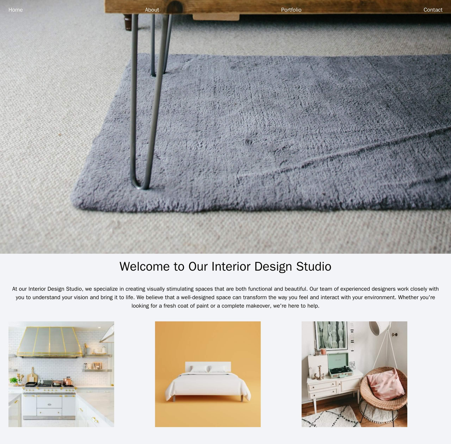 Interior Design Studio: A visually stimulating design with a header featuring a large, high-resolutionimage of an interi Web Template 788