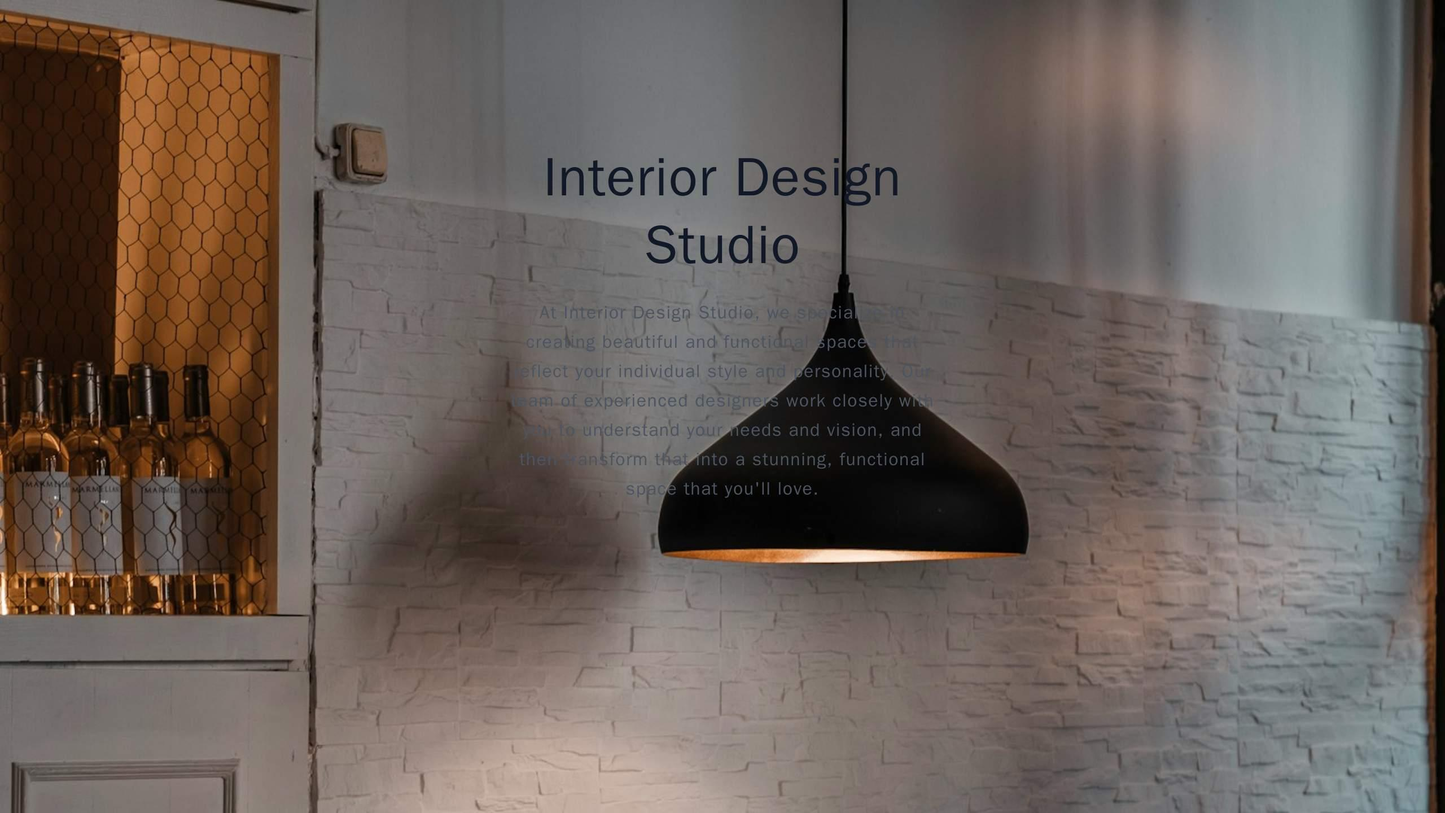 Interior Design Studio: An elegant and visually appealing design consisting of a full-width background image, a slider s Web Template 951