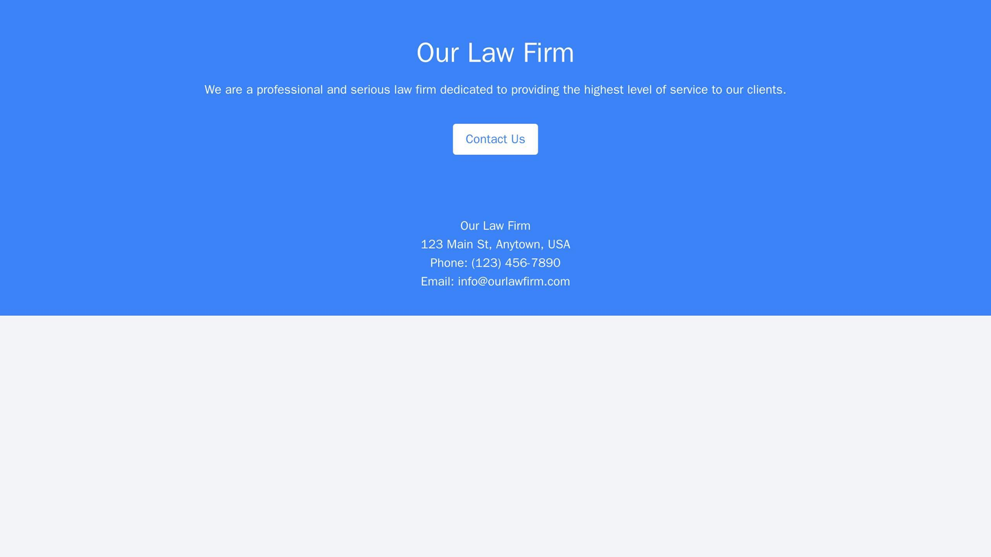 Law Firm: A professional and serious design with a centered logo, a narrow layout with a prominent call-to-action button Web Template 1843