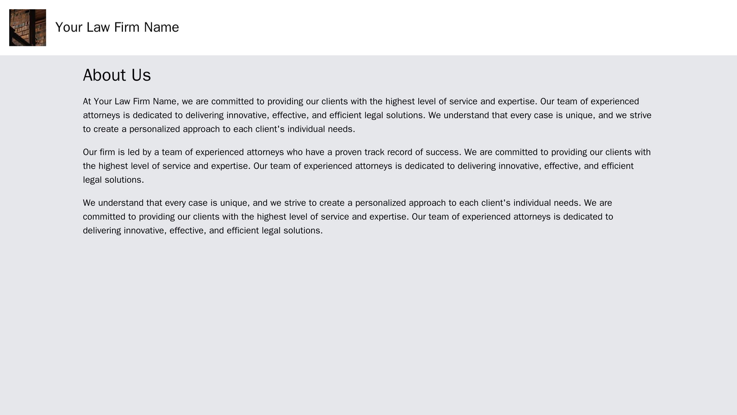 Law Firm: A professional and sophisticated design with a left-aligned header containing the law firm's logo and a bold t Web Template 501