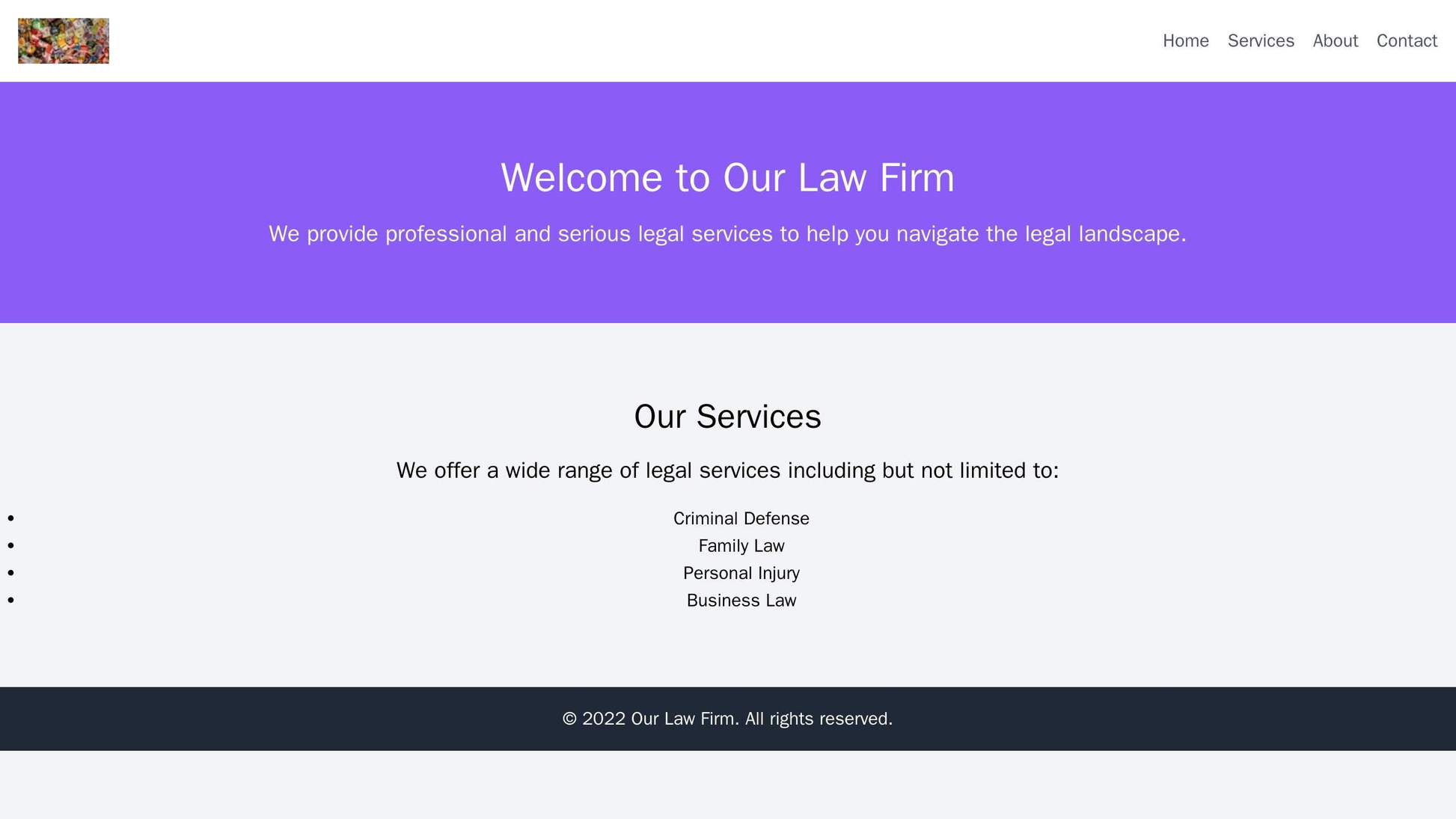 Law Firm: A professional and serious design with a logo at the top left corner, a menu at the top center, and a large ba Web Template 856