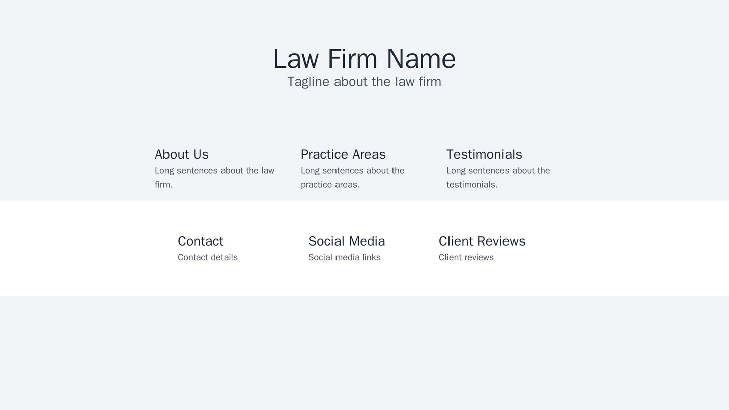 Law Firm Site: A classical design with a prominent logo and tagline at the top. A three-column layout for About Us, Prac Web Template 676