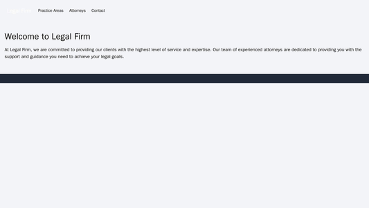 Legal Firm: A professional, clean design with a centered logo, a menu bar with tabs for Practice Areas, Attorneys, and C Web Template 297