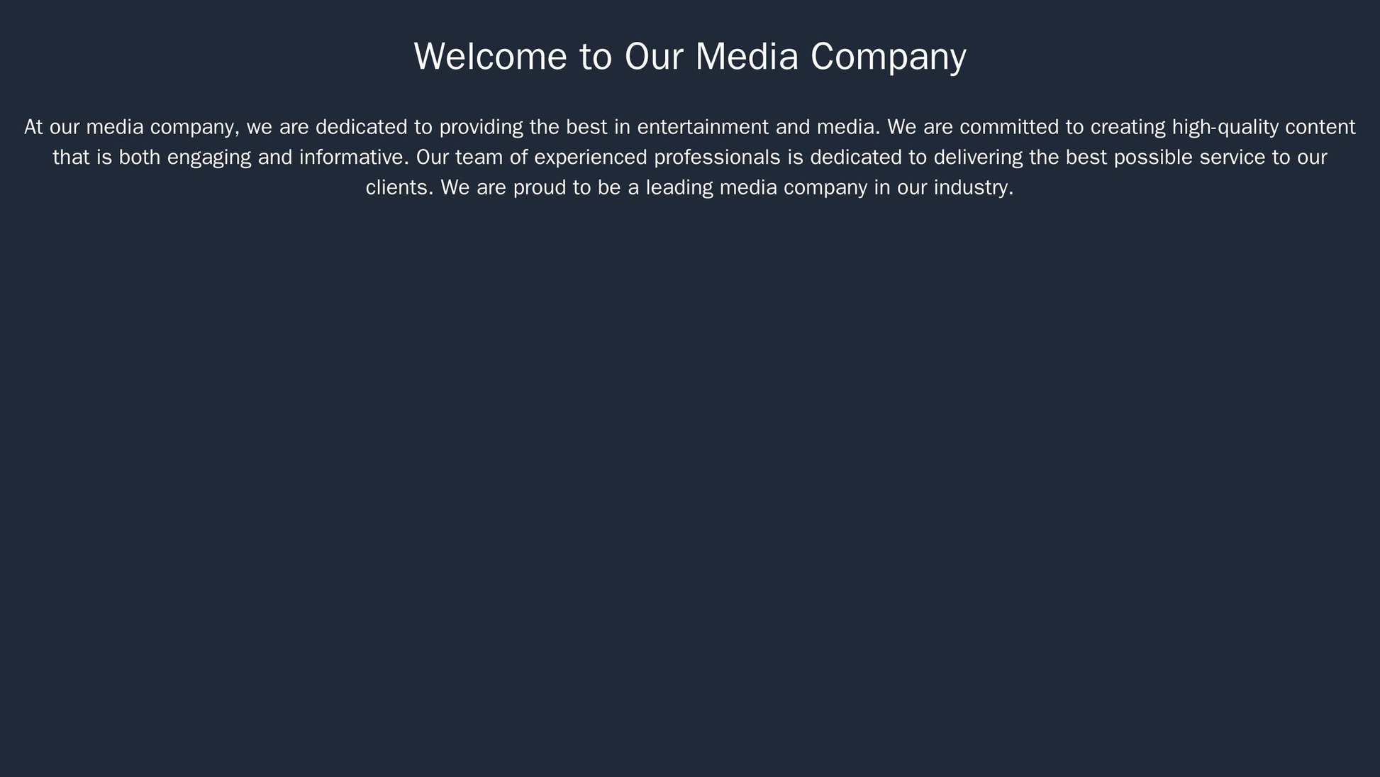 Media Company Site: A full-width video header showcasing company productions, a centered logo, a horizontal navigation b Web Template 806