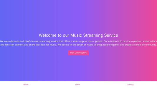 Music Streaming Service: A playful and dynamic design with full-width background images of musicians and concert scenes. Web Template 503