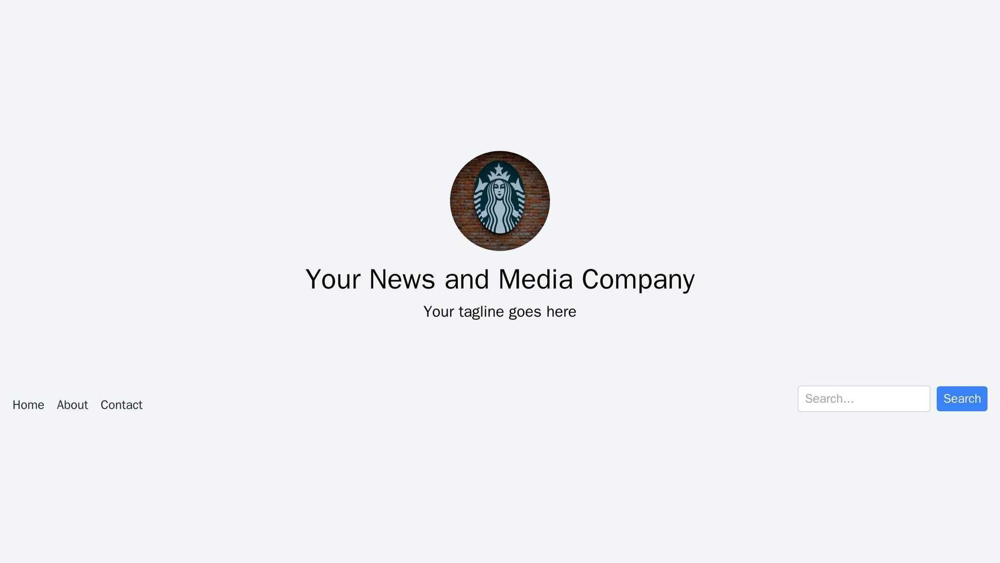 News and Media Company: A centered logo with a large, bold headline and a tagline below. A narrow left sidebar for the n Web Template 1955