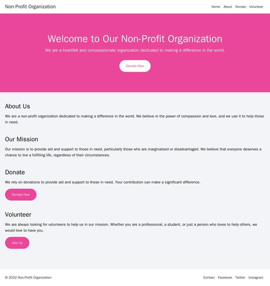 Non-Profit Organization: A heartfelt and compassionate design with a clear call-to-action, a horizontal navigation bar a Web Template 1260