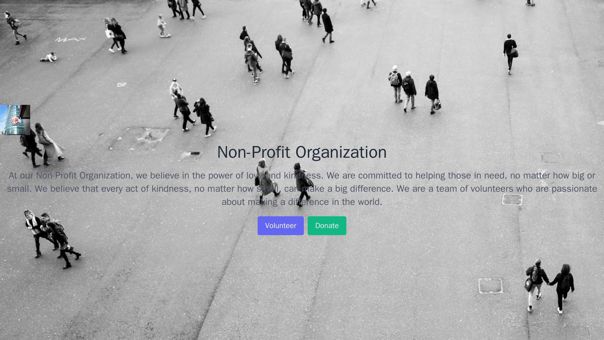 Non-Profit Organization: A heartfelt layout with a full-screen image of people in need, a centered logo, and clear calls Web Template 287