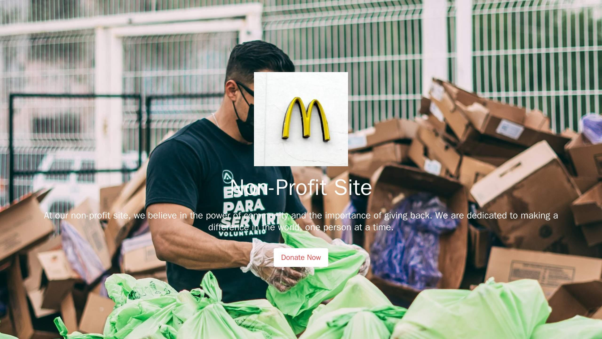 Non-Profit Site: A socially-driven design with a full-width header image showcasing the cause, a centered logo, and a pr Web Template 1266