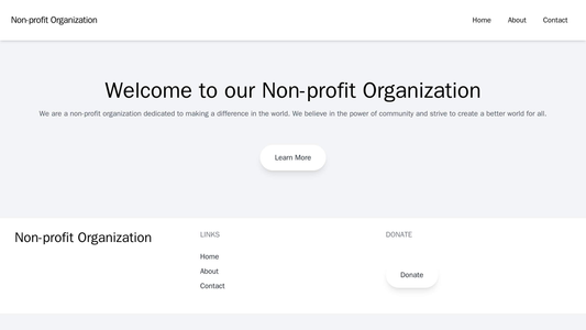 Non-profit Organization: A design with a subtle color palette, a centered logo, a one-page scrolling layout, a sticky na Web Template 1625