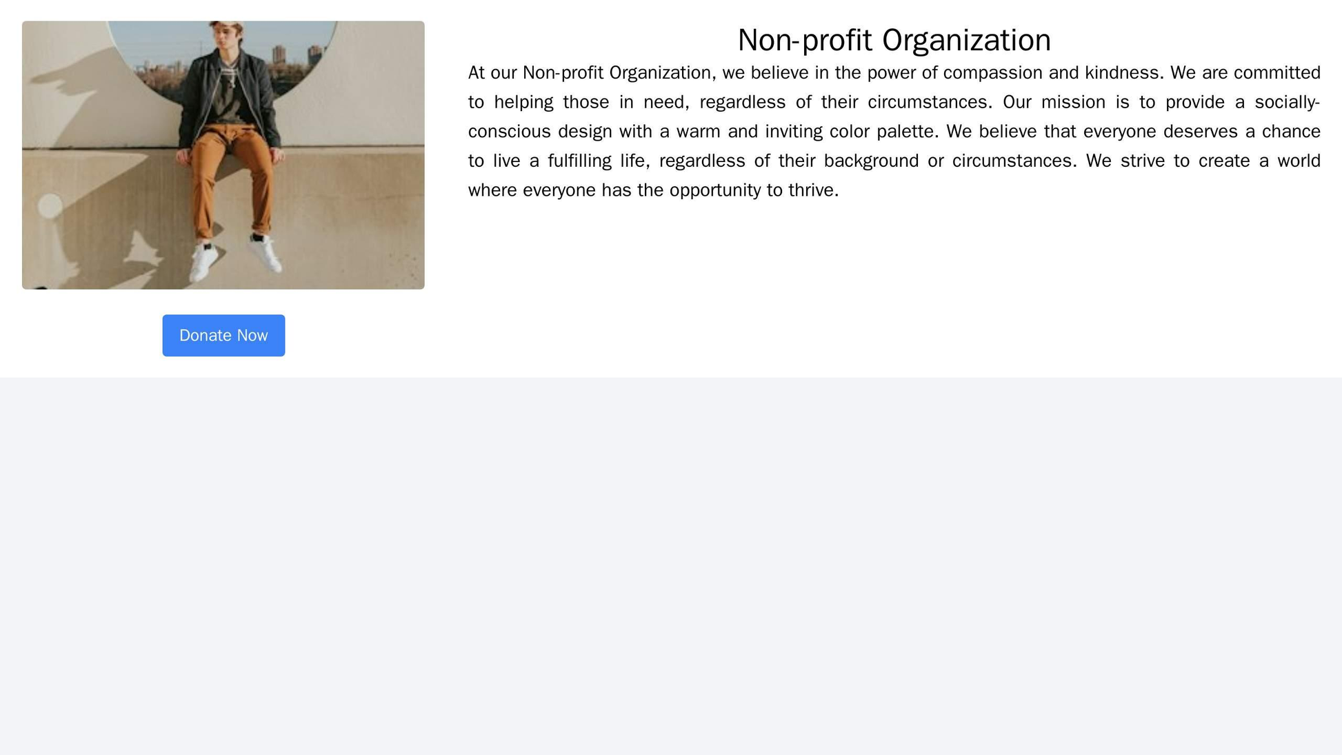 Non-profit Organization: A socially-conscious design with a warm and inviting color palette. A prominent call-to-action  Web Template 644