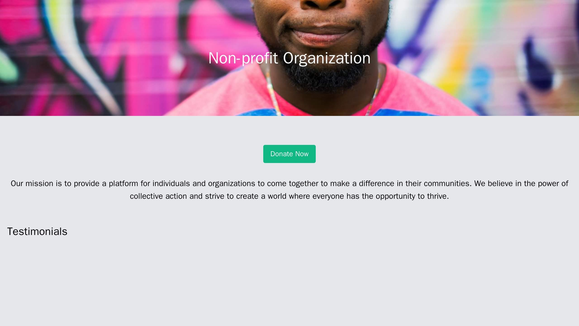 Non-profit Organization: A full-screen header image showing people in action. The main content area displays a call-to-a Web Template 890