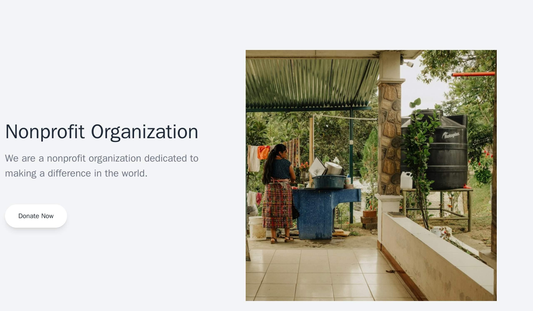 Nonprofit Organization Site: A bold color palette and a central, hero image with a call-to-action button and a tagline.  Web Template 881