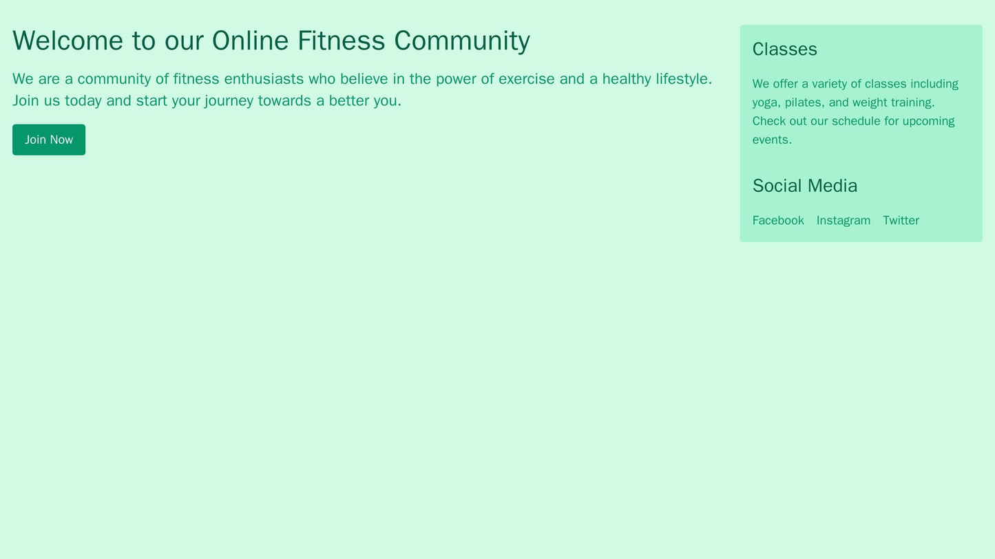 Online Fitness Community: A clean layout featuring client testimonials and a prominent call-to-action button to join the Web Template 416