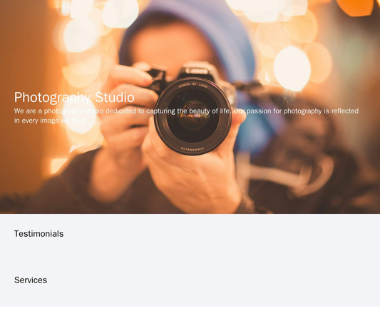 Photography Studio: A simple yet elegant layout with a full-width background image and the photographer's portfolio acce Web Template 793