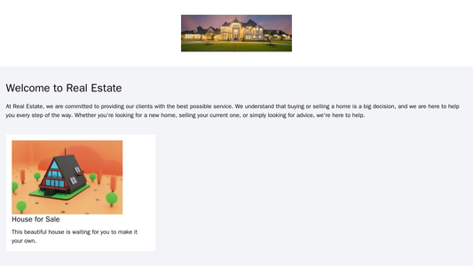 Real Estate: A clean, horizontal grid layout for property listings on the homepage, with a large, centered logo. The des Web Template 1380