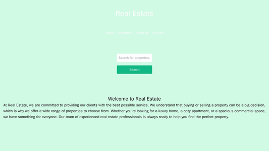 Real Estate: A clean and professional design with a large centered logo, a fixed top navigation menu, and a prominent pr Web Template 1829