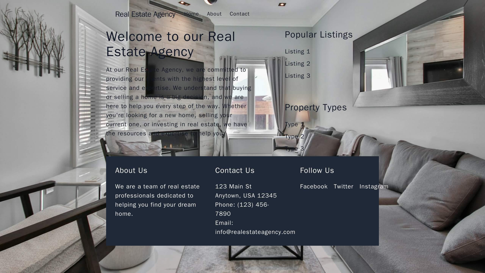 Real Estate Agency: A visually appealing design with a wide hero image of a beautiful property. The main navigation bar  Web Template 1657