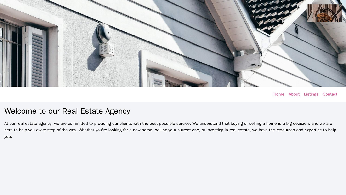 Real Estate Agency: A spacious design with a double-height header image, a right-aligned logo, and a nested horizontal n Web Template 1681