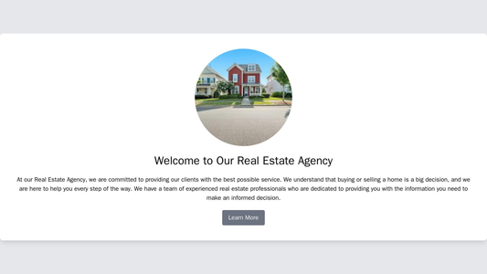 Real Estate Agency: A spacious and organized design with a large central image, a centered logo, and a sidebar for prope Web Template 24