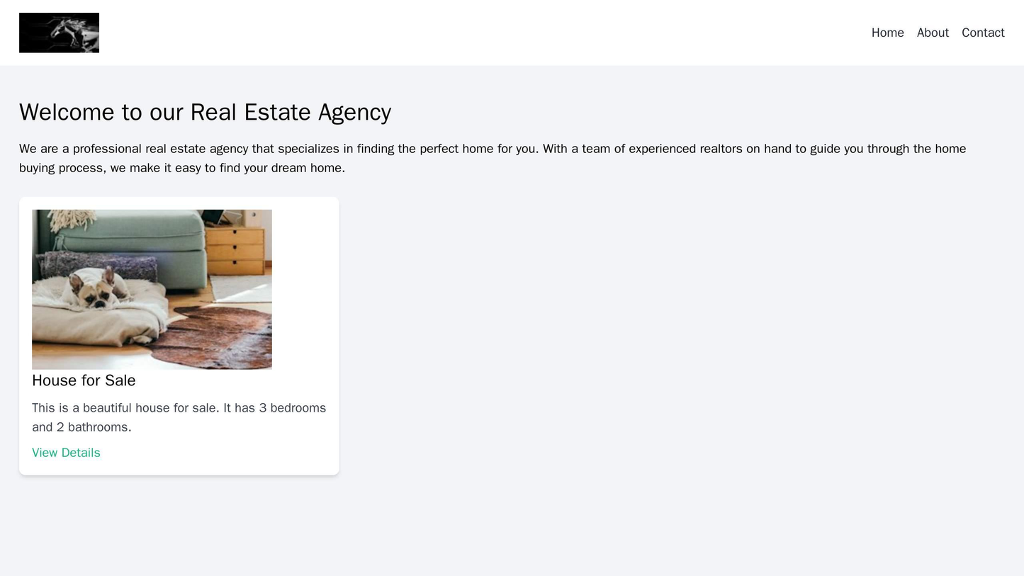 Real Estate Agency: A clean and uncluttered design with a horizontal menu along the top, centered logo, and prominent ca Web Template 471