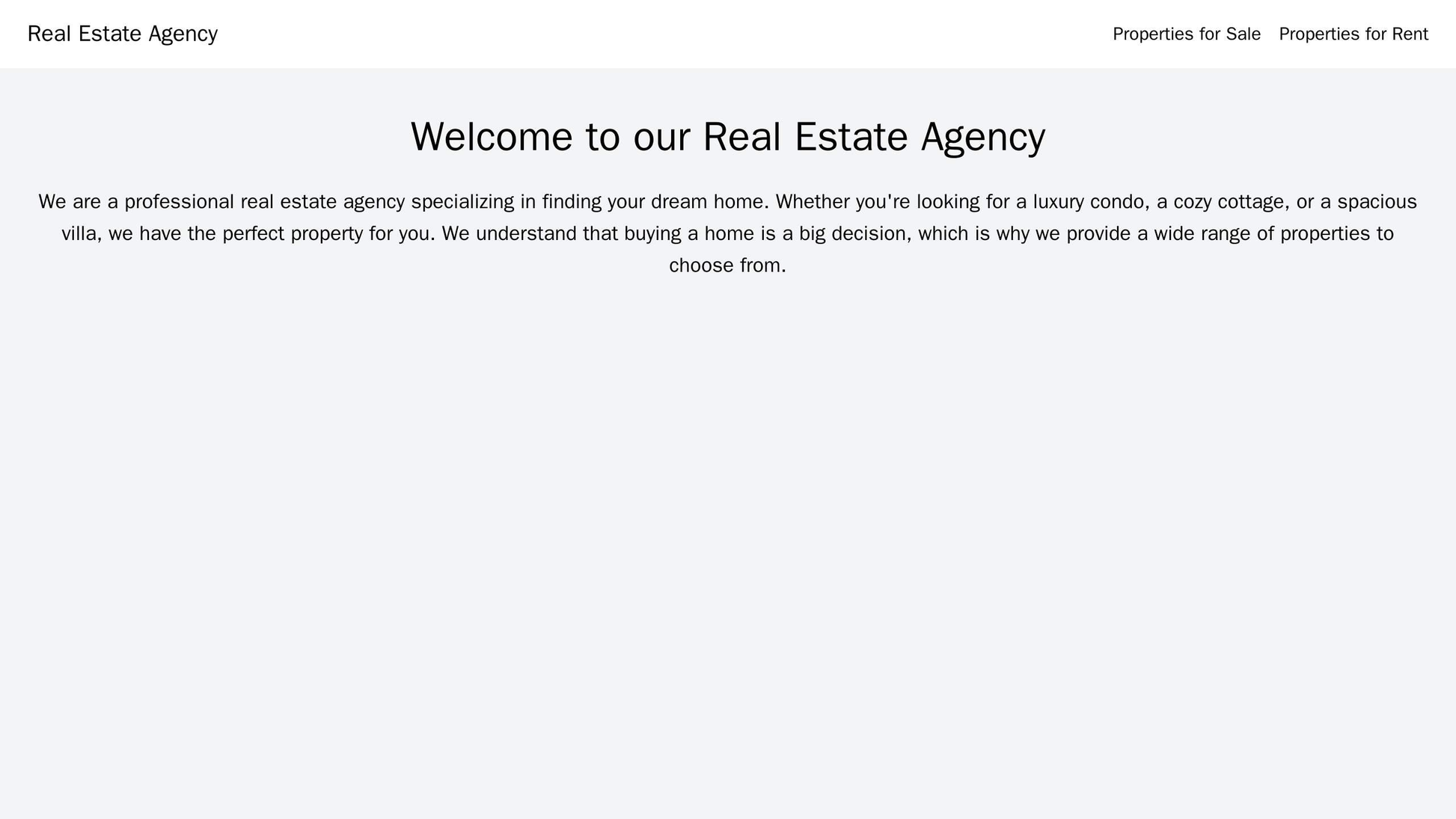 Real Estate Agency: A clean and professional design with a simple navigation menu at the top, housing links to propertie Web Template 840